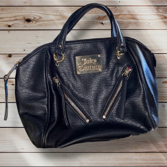 Juicy Couture Handbags - Juicy Couture Mini Black Satchel Mini Purse Handbag Faux Snake texture Crossbody